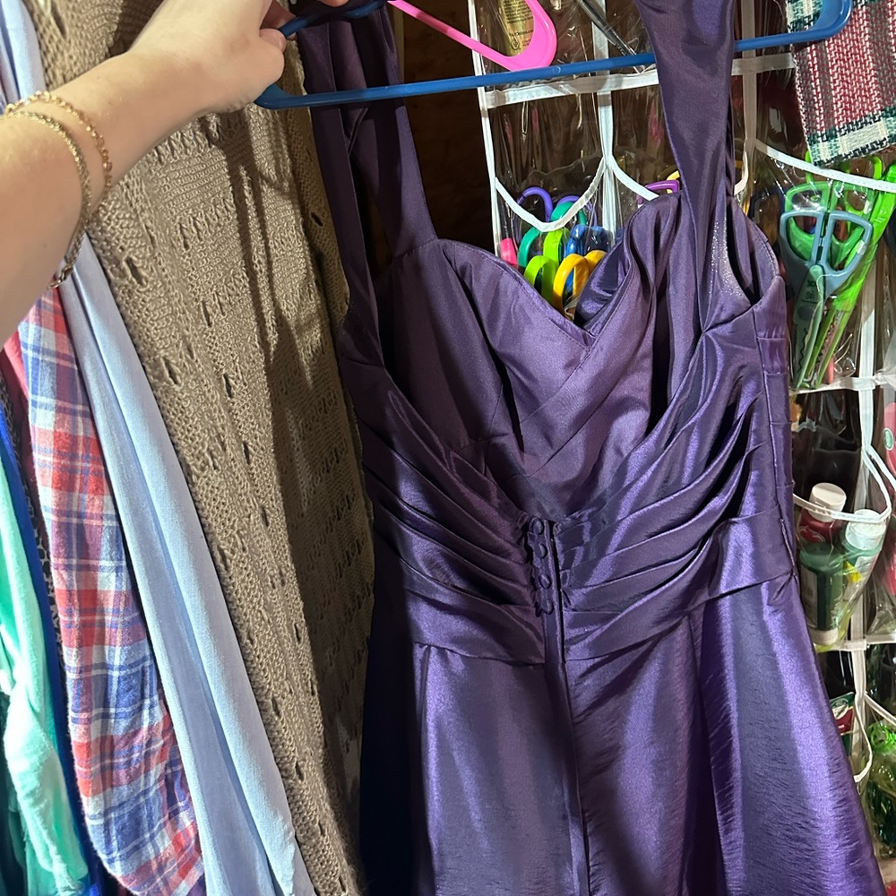 WToo Purple Full Length Bridesmaid Gown - Picture 3 of 4